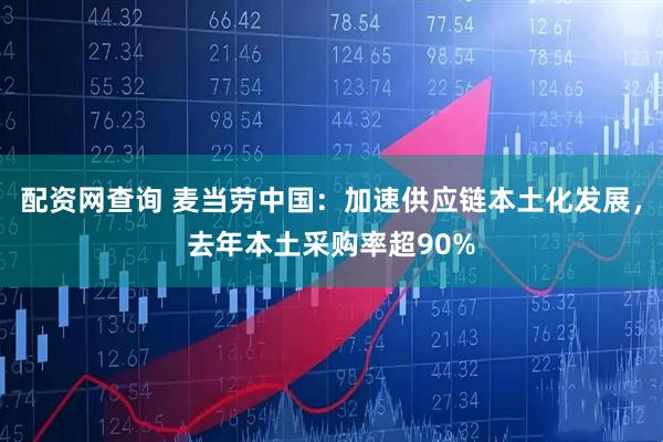 配资网查询 麦当劳中国：加速供应链本土化发展，去年本土采购率超90%
